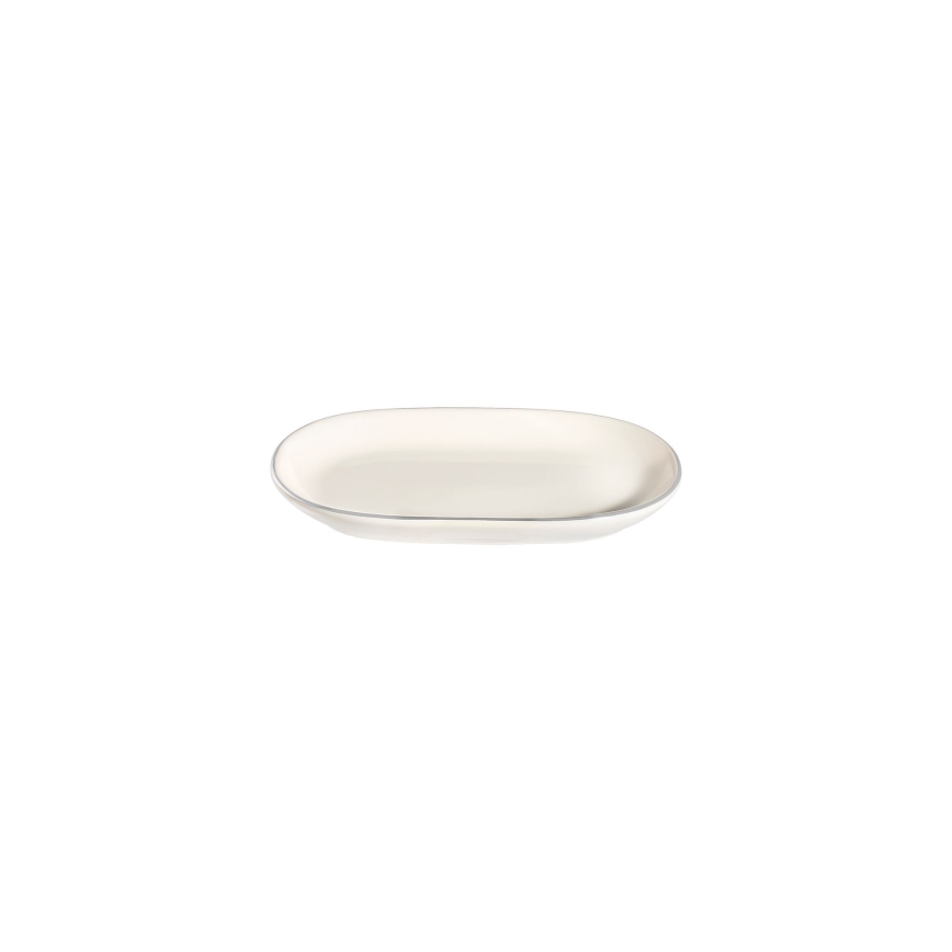 Jídelní sada 53 ks krémová/stříbrná/porcelán