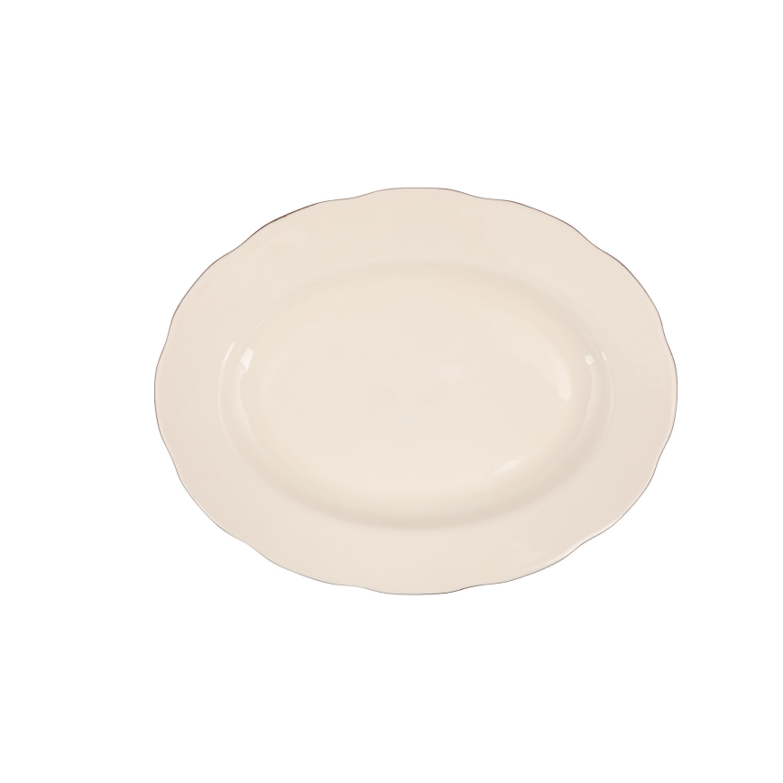 Jídelní sada 54 ks bílá/měděná/kostní porcelán
