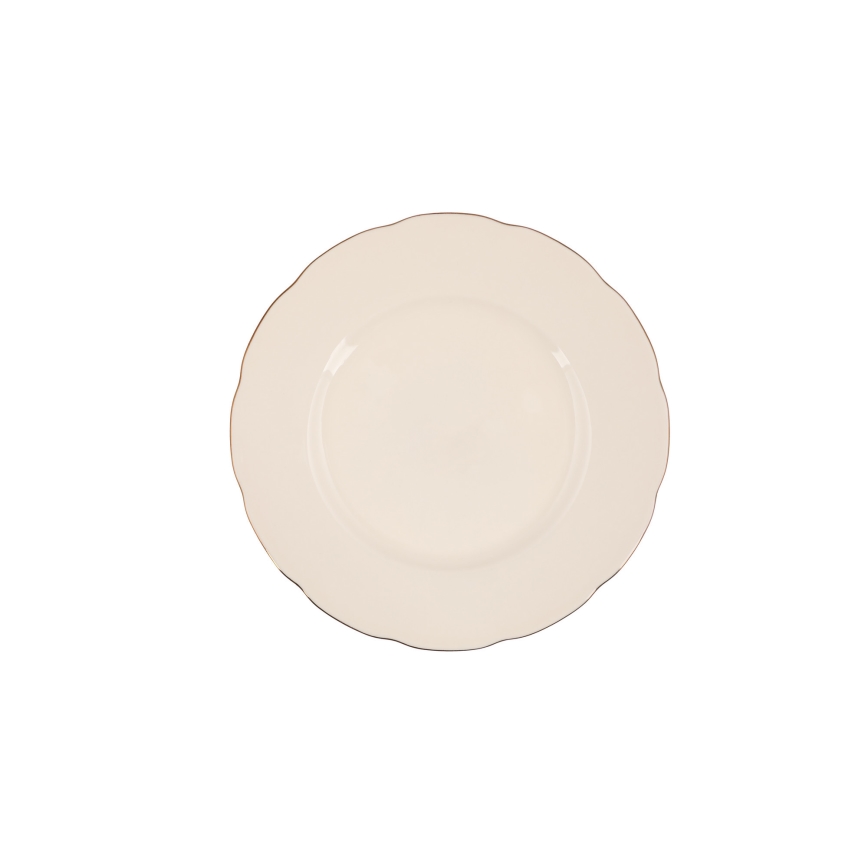 Jídelní sada 54 ks bílá/měděná/kostní porcelán