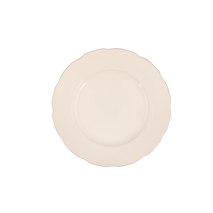 Jídelní sada 54 ks bílá/měděná/kostní porcelán