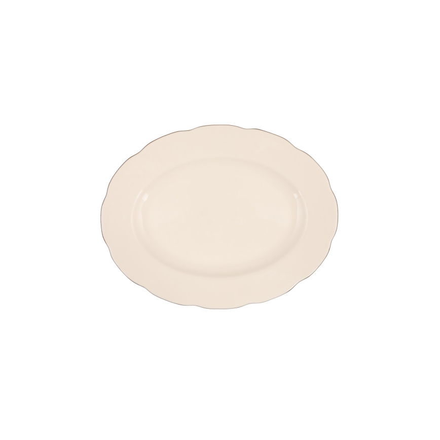 Jídelní sada 54 ks bílá/měděná/kostní porcelán