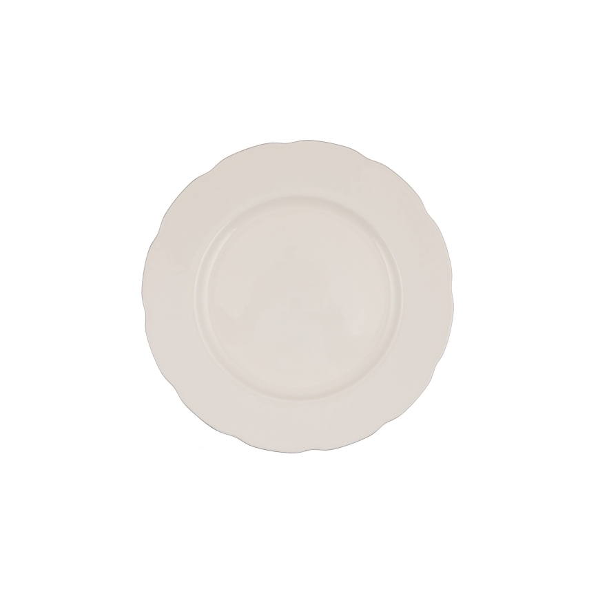 Jídelní sada 54 ks bílá/stříbrná/kostní porcelán