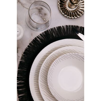 Jídelní sada 62 ks bílá/stříbrná/porcelán