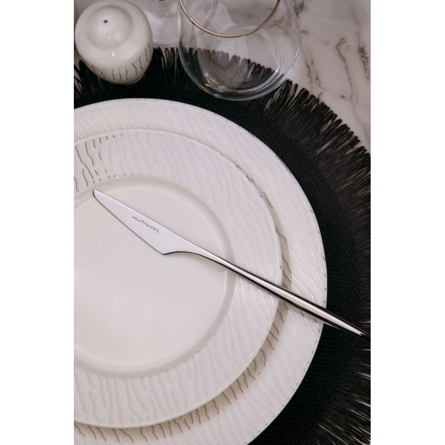 Jídelní sada 62 ks bílá/stříbrná/porcelán