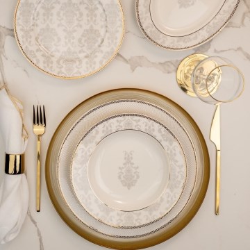 Jídelní sada 68 ks pestrobarevná/kostní porcelán