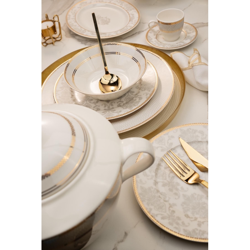 Jídelní sada 68 ks pestrobarevná/kostní porcelán