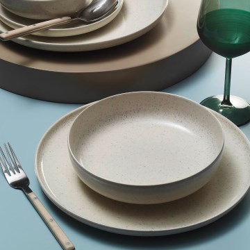 Jídelní sada 8 ks béžová/porcelán