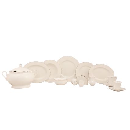 Jídelní sada 83 ks bílá/měděná/porcelán