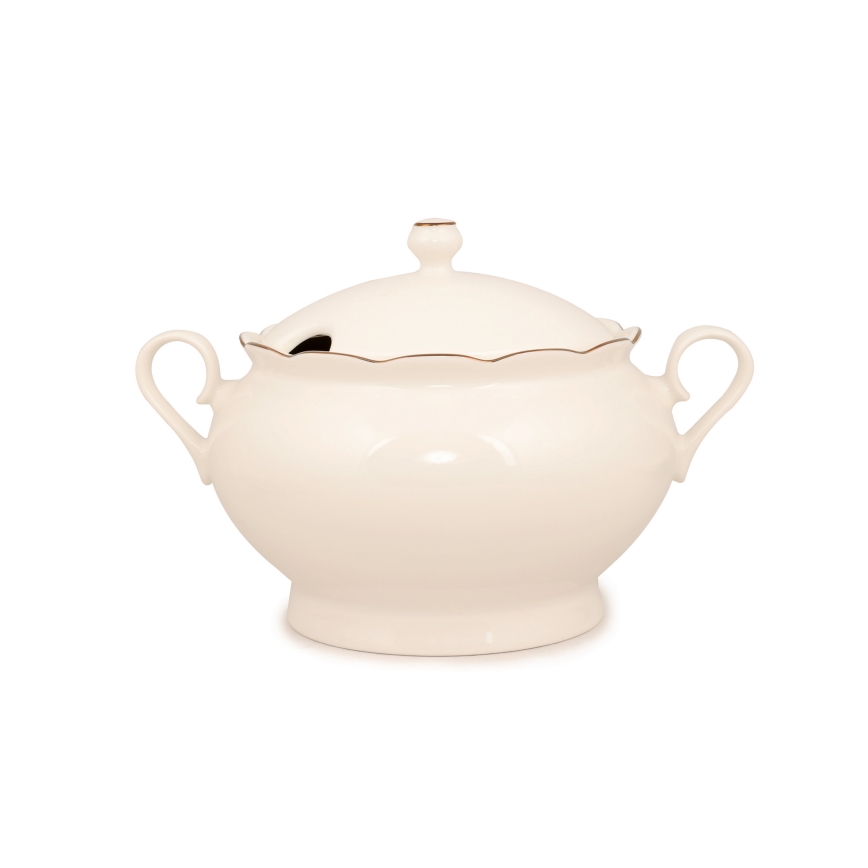 Jídelní sada 83 ks bílá/měděná/porcelán