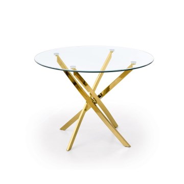 Jídelní stůl ESTEN 100 cm čirá/zlatá