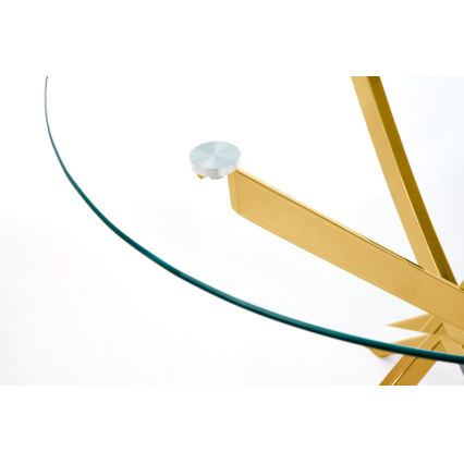 Jídelní stůl ESTEN 100 cm čirá/zlatá