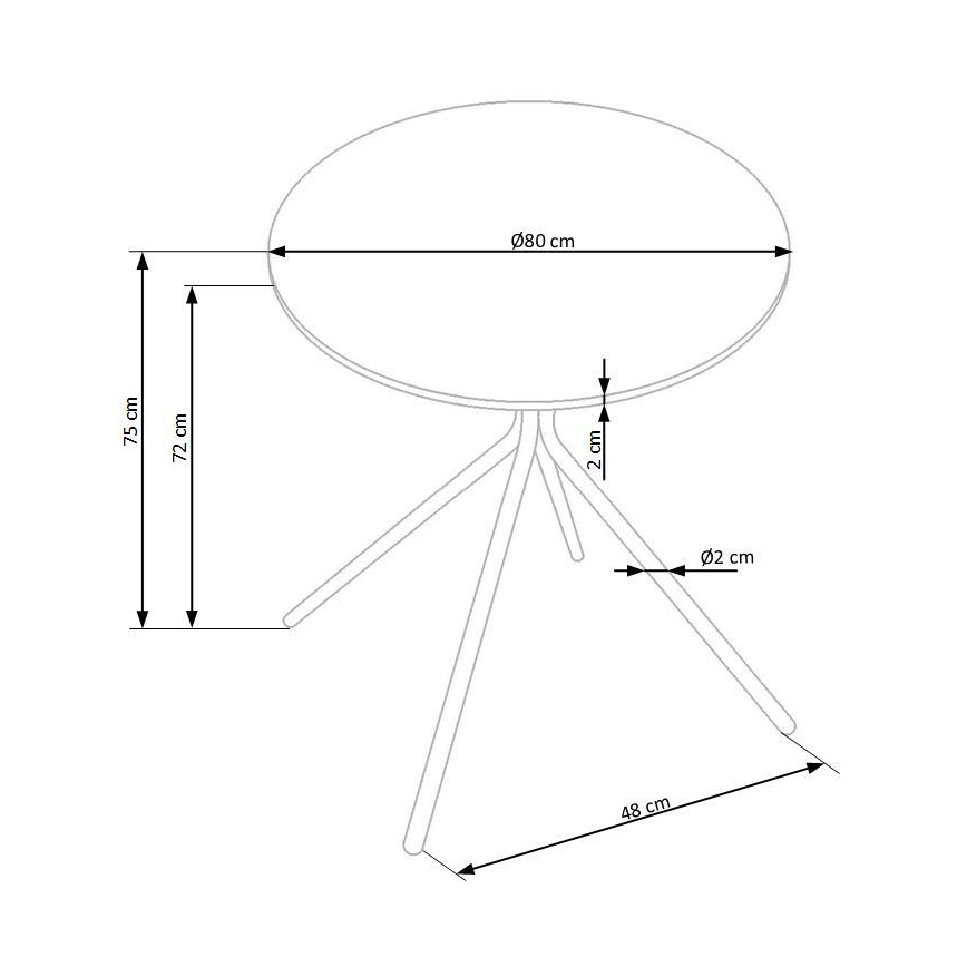 Jídelní stůl HOMORA 80 cm černá