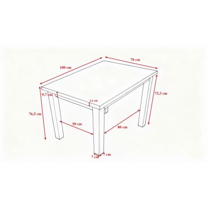 Jídelní stůl NOAH 100x70 cm dub sonoma