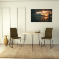 Jídelní stůl SANDALF 90 cm béžová/černá
