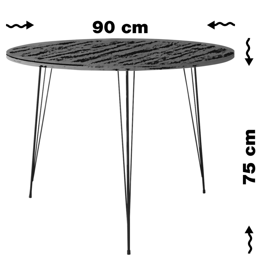 Jídelní stůl SANDALF 90 cm béžová/černá