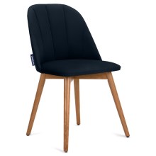 Jídelní židle BAKERI 86x48 cm tmavě modrá/buk