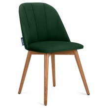 Jídelní židle BAKERI 86x48 cm tmavě zelená/buk