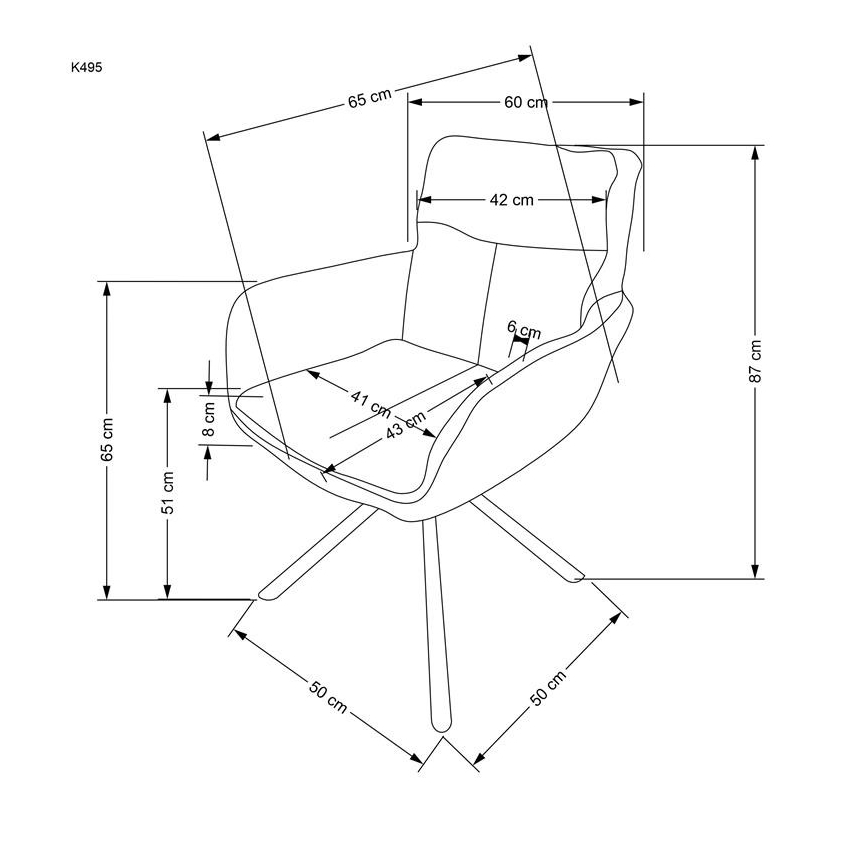 Jídelní židle HALSA 1 ks šedá