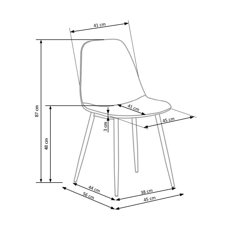 Jídelní židle KINDREL 1 ks černá