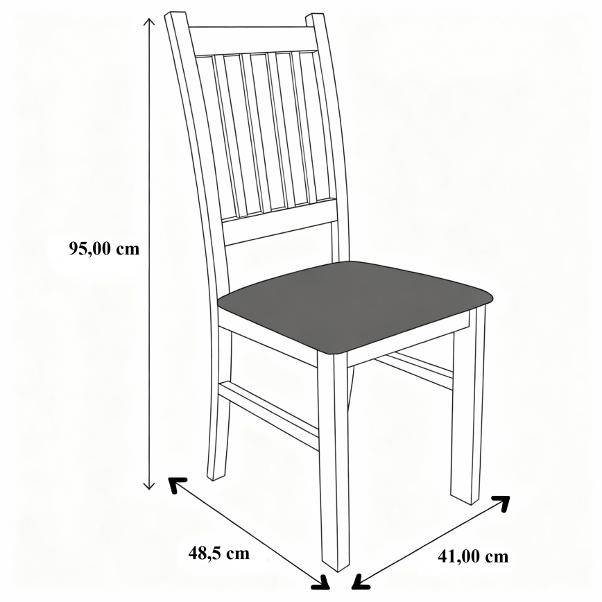 Jídelní židle SIMON buk/tmavě hnědá