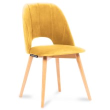 Jídelní židle TINO 86x48 cm žlutá/buk