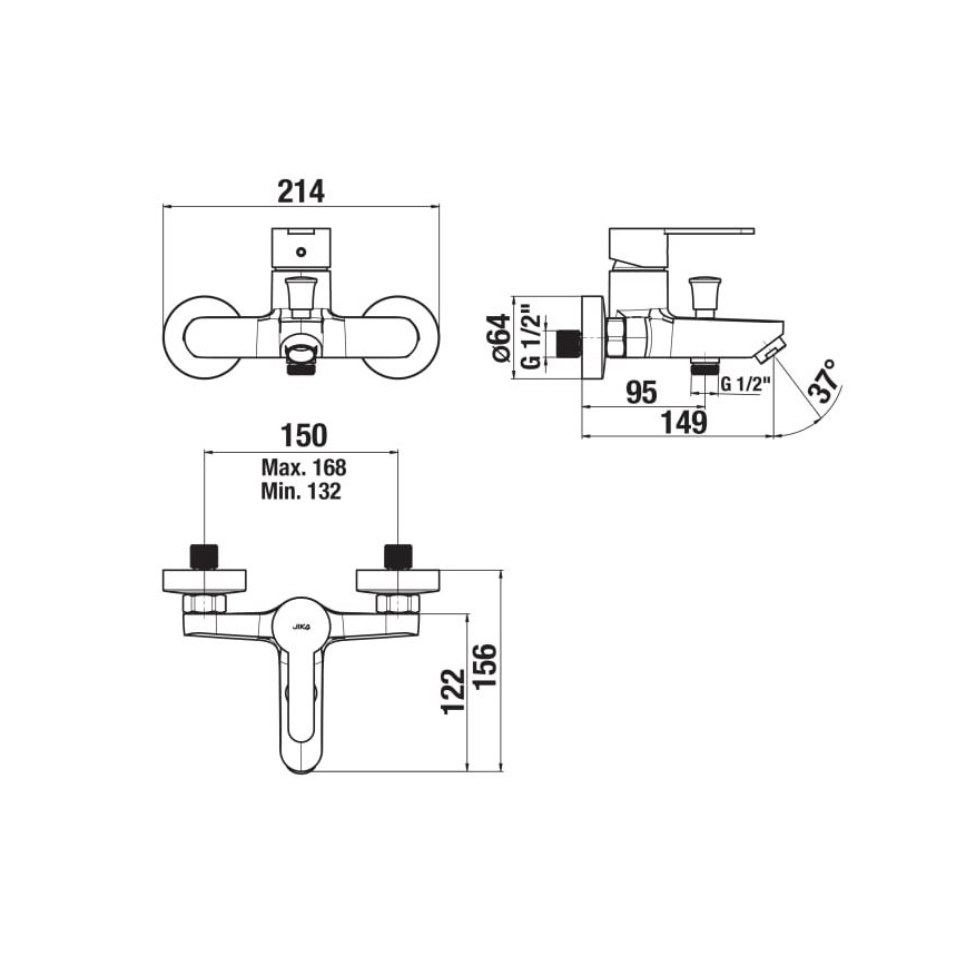 JIKA H3211Z70044001 - Vanová baterie LYRA lesklý chrom