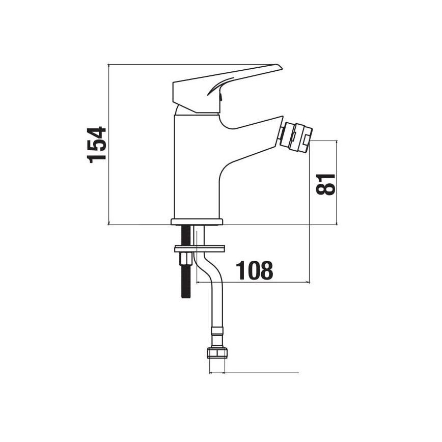 JIKA H3411W10041101 - Bidetová baterie CUBE 15,4 cm lesklý chrom