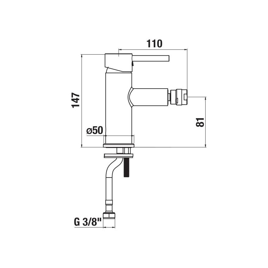 JIKA H3412F17161101 - Bidetová baterie MIO 14,7 cm matná černá