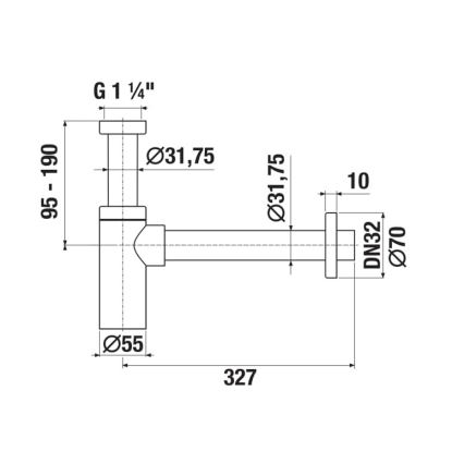 JIKA H3741R00040001 - Kulatý umyvadlový sifon RIO lesklý chrom