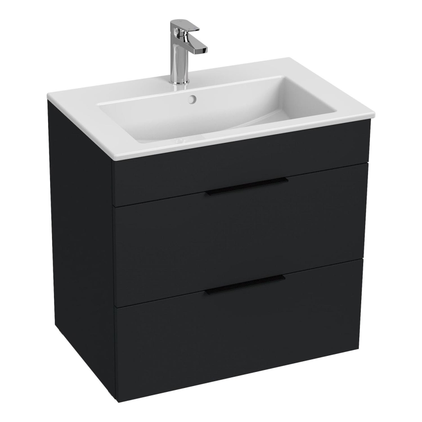 JIKA H4536021763521 - Koupelnová skříňka s umyvadlem CUBE 60,7x65 cm černá
