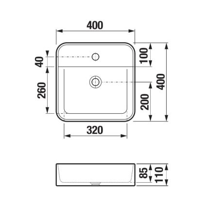 JIKA H8183610001111 - Umyvadlo na desku ASTRA 40x40 cm keramika/bílá