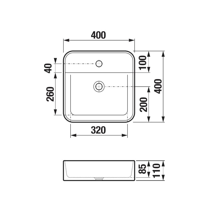 JIKA H8183610001111 - Umyvadlo na desku ASTRA 40x40 cm keramika/bílá