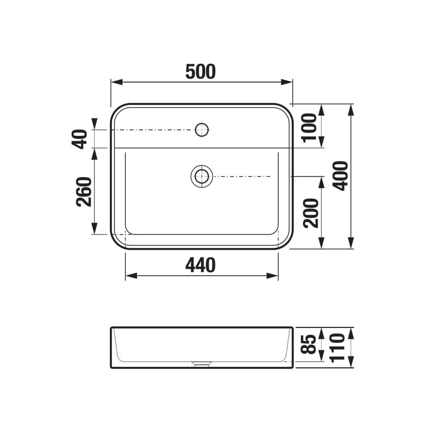 JIKA H8183620001111 - Umyvadlo na desku ASTRA 50x40 cm keramika/bílá