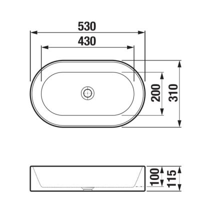 JIKA H8183660001121 - Umyvadlo na desku ASTRA 53x31 cm keramika/bílá