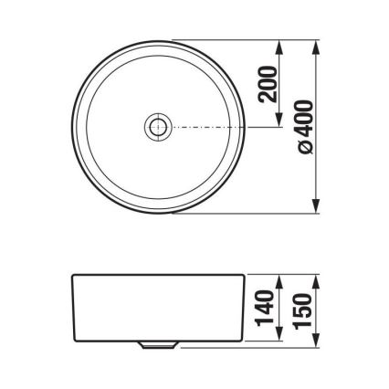 JIKA H8184200001121 - Umyvadlo na desku CUBITO pr. 40 cm keramika/bílá