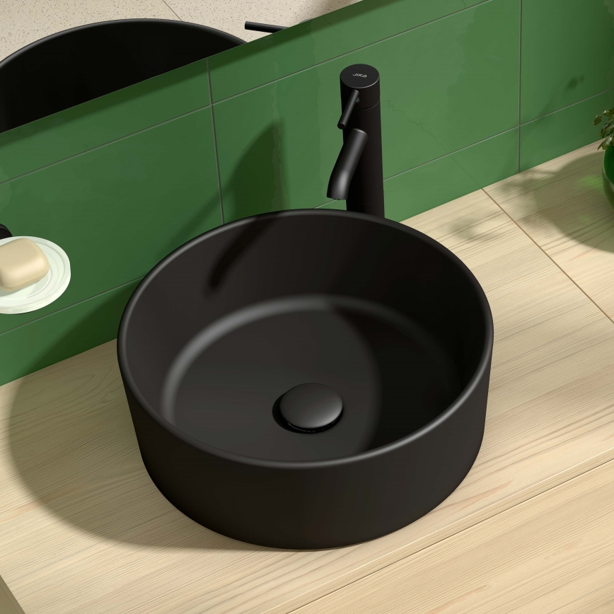 JIKA H8184207161121 - Umyvadlo na desku CUBITO pr. 40 cm keramika/matná černá