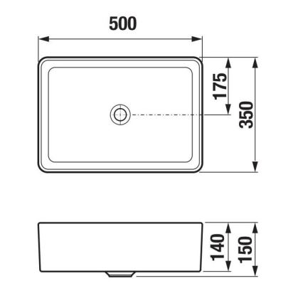 JIKA H8184230001121 - Umyvadlo na desku CUBITO 50x35 cm keramika/bílá