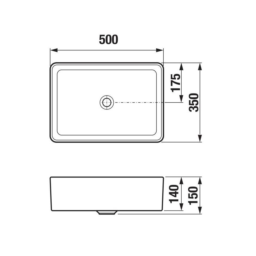 JIKA H8184230001121 - Umyvadlo na desku CUBITO 50x35 cm keramika/bílá