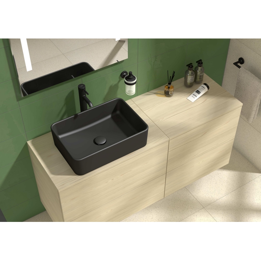 JIKA H8184237161121 - Umyvadlo na desku CUBITO 50x35 cm keramika/matná černá