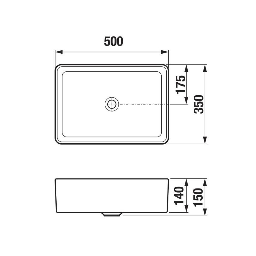 JIKA H8184237161121 - Umyvadlo na desku CUBITO 50x35 cm keramika/matná černá