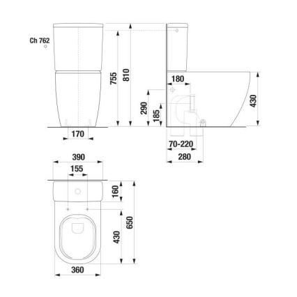 JIKA H8297120007621 - Splachovací nádržka MIO keramika/bílá