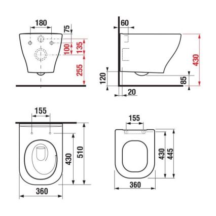JIKA H8666180000001 - Závěsné WC DEEP keramika/bílá + záchodové prkénko SoftClose DEEP duroplast/bílá