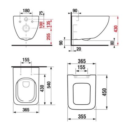 JIKA H8669540000001 - Závěsné WC PURE keramika/bílá + záchodové prkénko SoftClose PURE duroplast/bílá