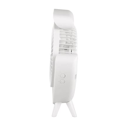 JOHNSON - LED RGB Nabíjecí stolní ventilátor MULTICOLOR LED/5W/3,7V 1200 mAh pr. 14 cm bílá