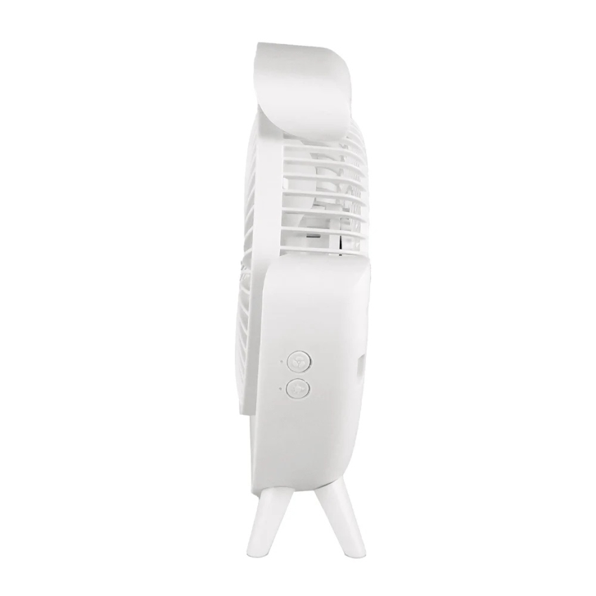 JOHNSON - LED RGB Nabíjecí stolní ventilátor MULTICOLOR LED/5W/3,7V 1200 mAh pr. 14 cm bílá
