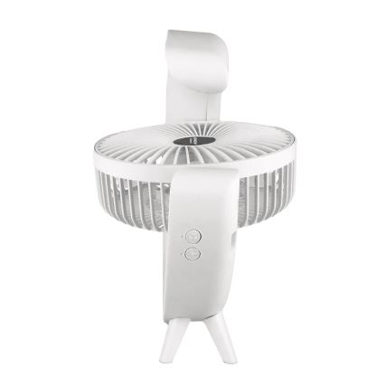 JOHNSON - LED RGB Nabíjecí stolní ventilátor MULTICOLOR LED/5W/3,7V 1200 mAh pr. 14 cm bílá
