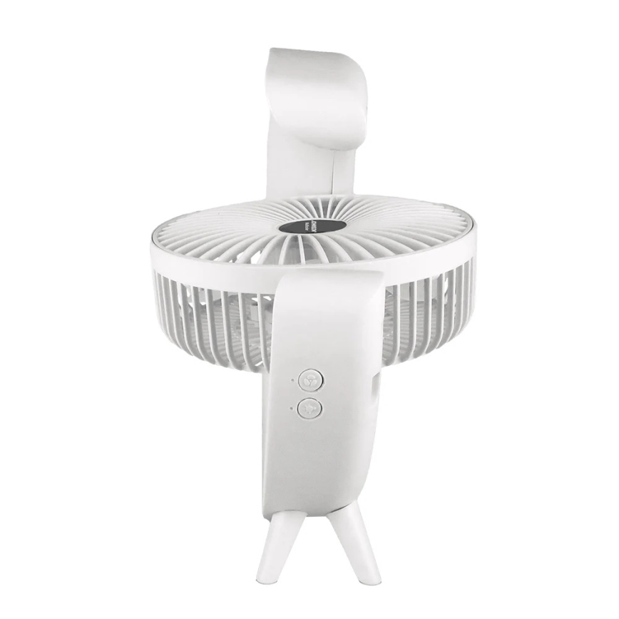 JOHNSON - LED RGB Nabíjecí stolní ventilátor MULTICOLOR LED/5W/3,7V 1200 mAh pr. 14 cm bílá