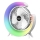 JOHNSON - LED RGB Nabíjecí stolní ventilátor MULTICOLOR LED/5W/3,7V 1200 mAh pr. 14 cm bílá