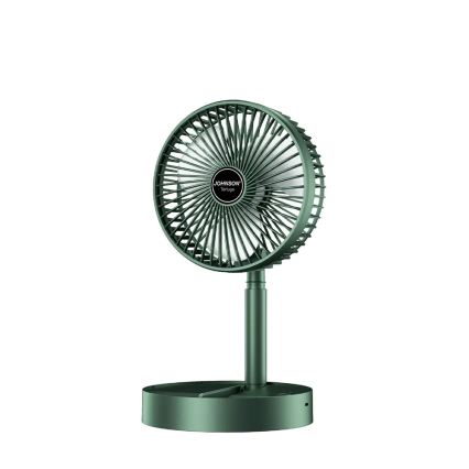 JOHNSON - Nabíjecí stolní ventilátor TORTUGA 5W/3,7V 1200 mAh pr. 16,5 cm zelená