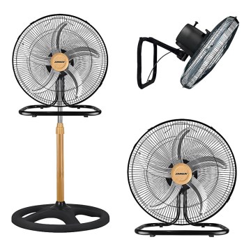 JOHNSON - Stojanový ventilátor 3v1 WOOD 80W/230V pr. 50 cm černá/béžová